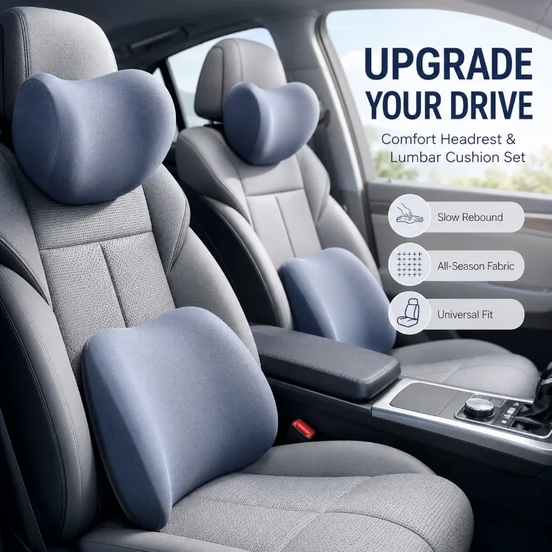 Car Seat Cushion Memory Foam - Cuscino per il Collo in Memory